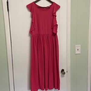 Perfect pink summer Gap dress with ruffle sleeves - size 14.  So comfy!!!!